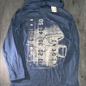 Longsleeve blue football shirt with hood